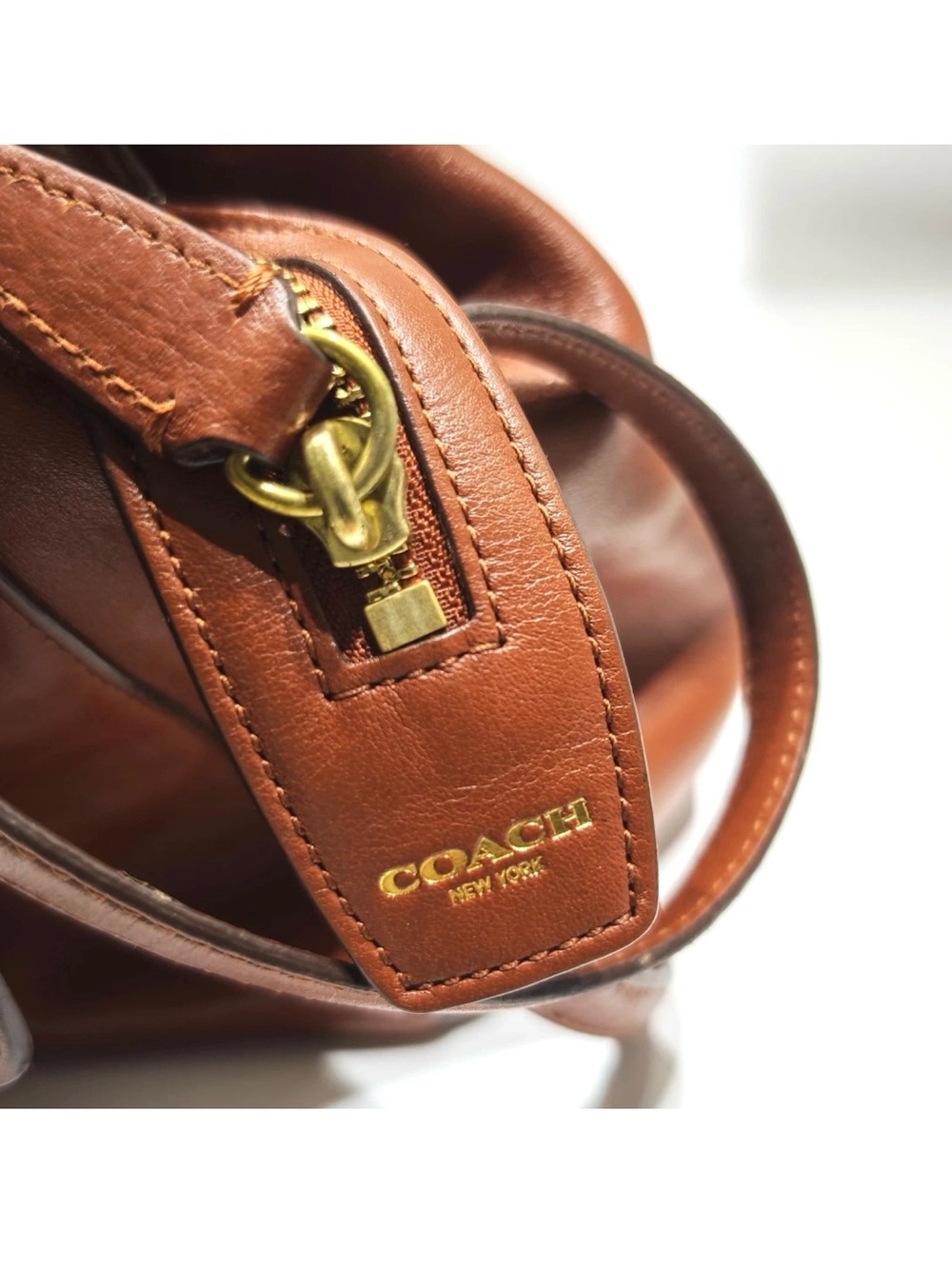 Coach Legacy Harper Satchel Cognac Leather Large Tote Crossbody Shoulder Bag - Picture 6 of 11